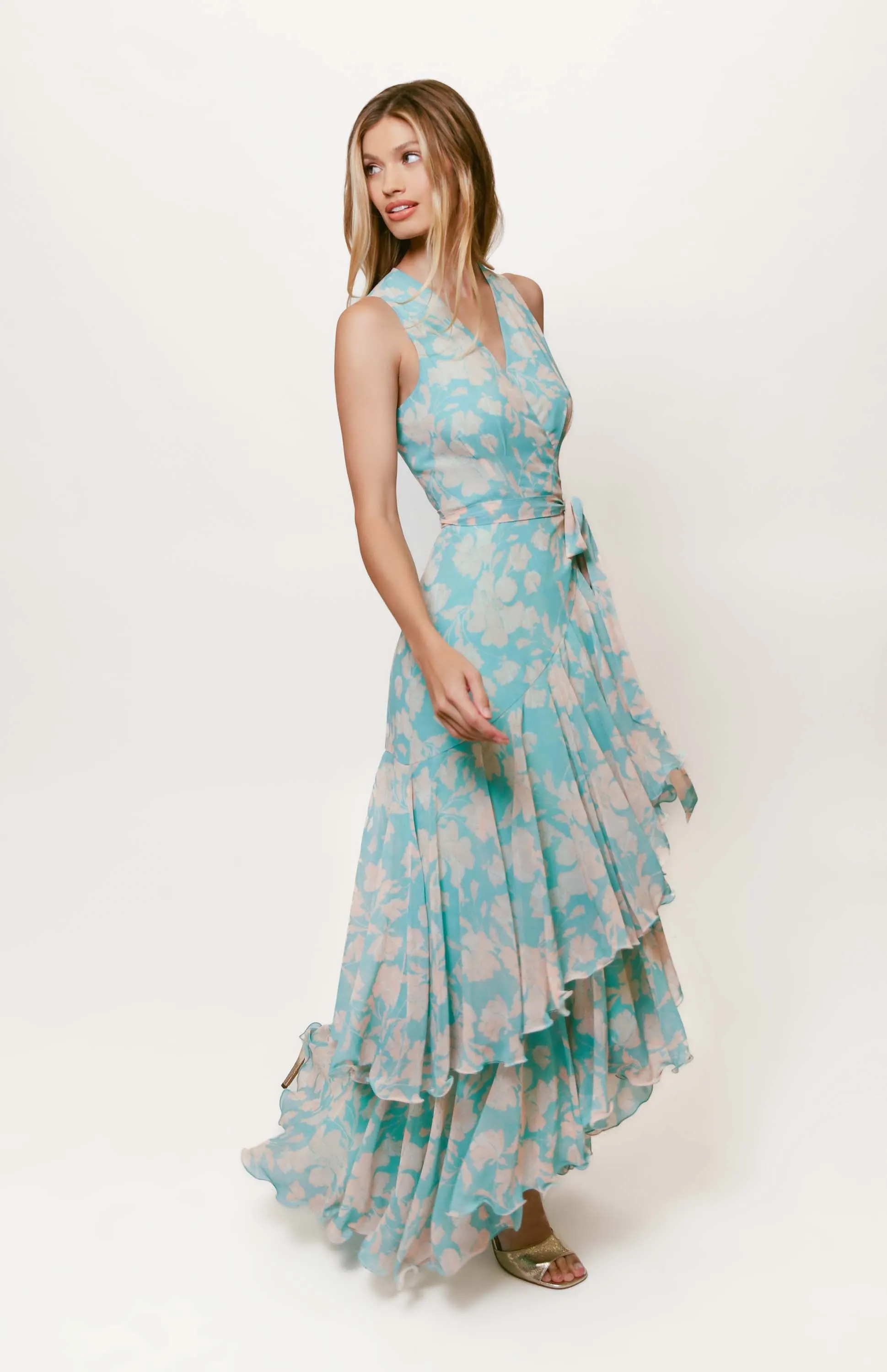 Day-to-evening dress Trinity Wrap Dress in Teal Vintage Vining Floral