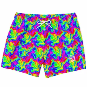 Trippy Rainbow Swirl Fast Dry Swim Trunks