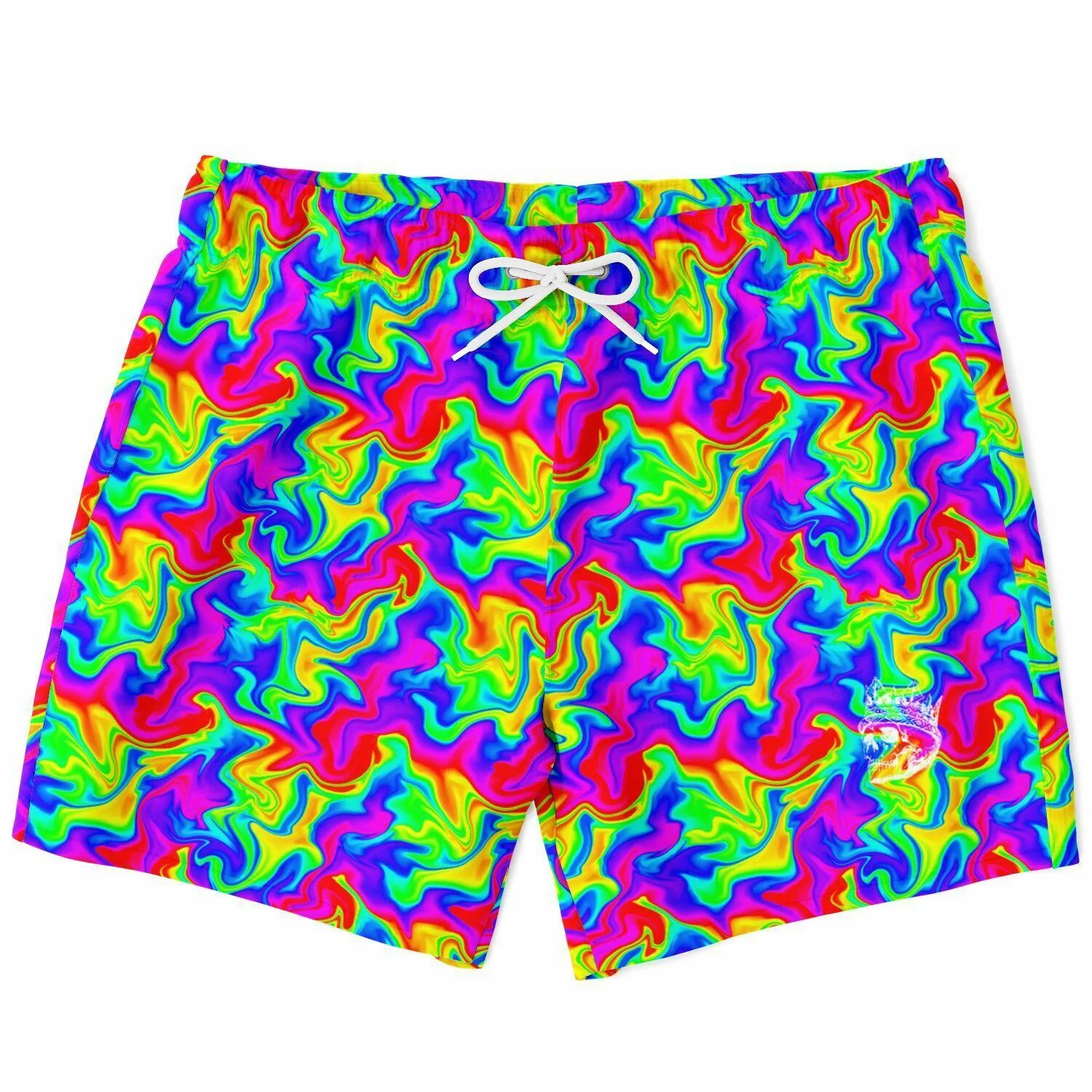 Trippy Rainbow Swirl Fast Dry Swim Trunks