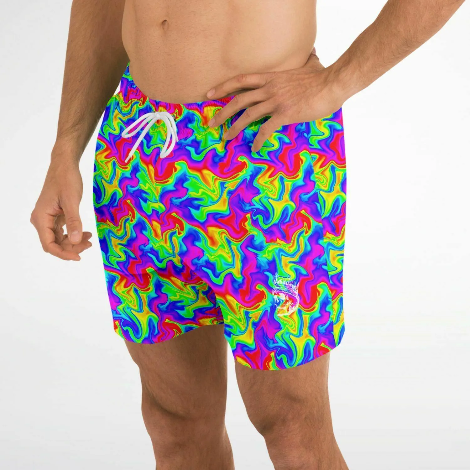 Trippy Rainbow Swirl Fast Dry Swim Trunks