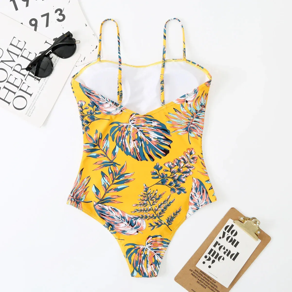Tropical Botanical One-Piece Swimwear