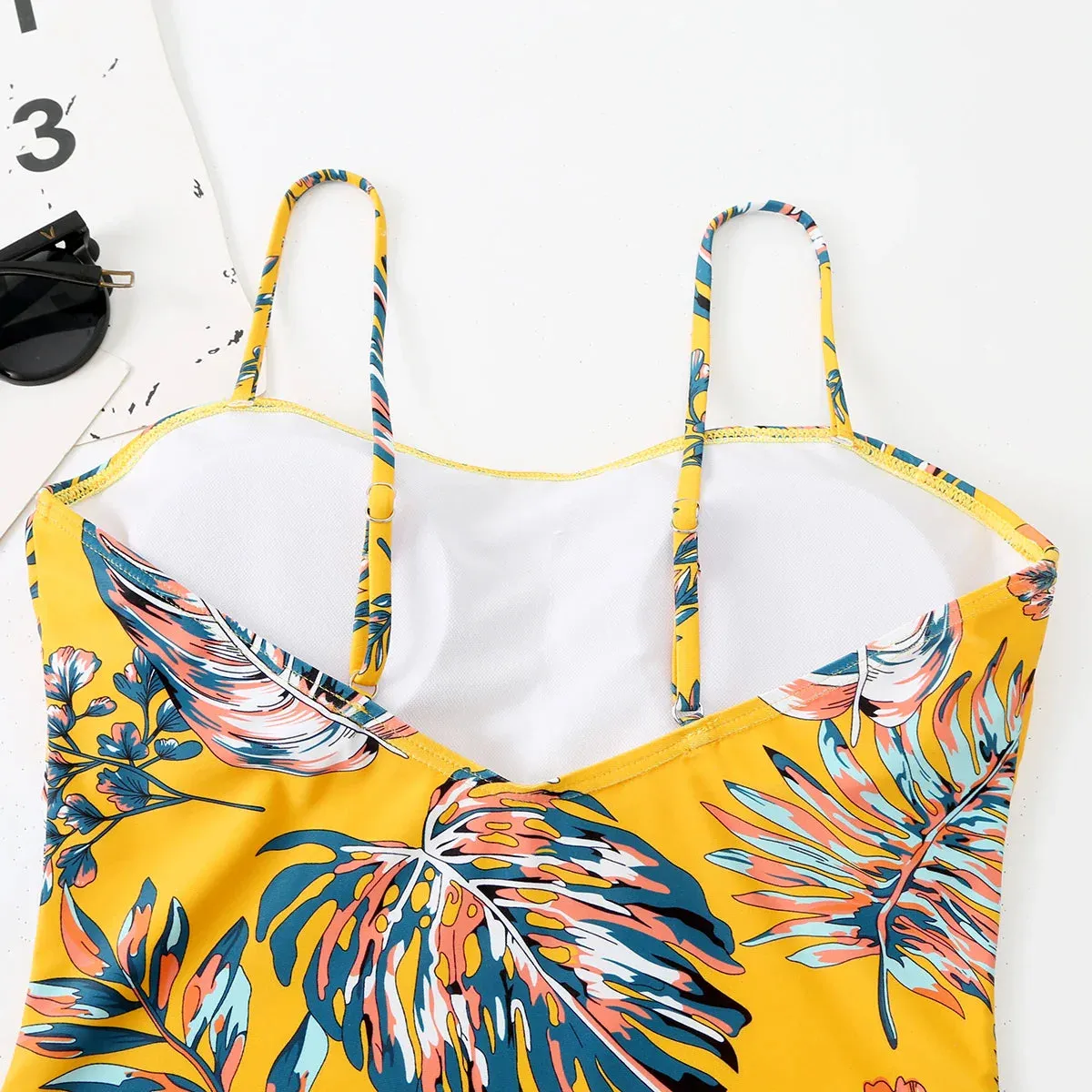 Tropical Botanical One-Piece Swimwear