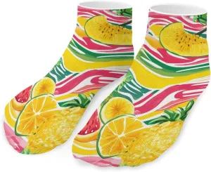 Tropical Fruits Waves Unisex Activewear Ankle Socks Lightweight Low Cut And No Show Socks