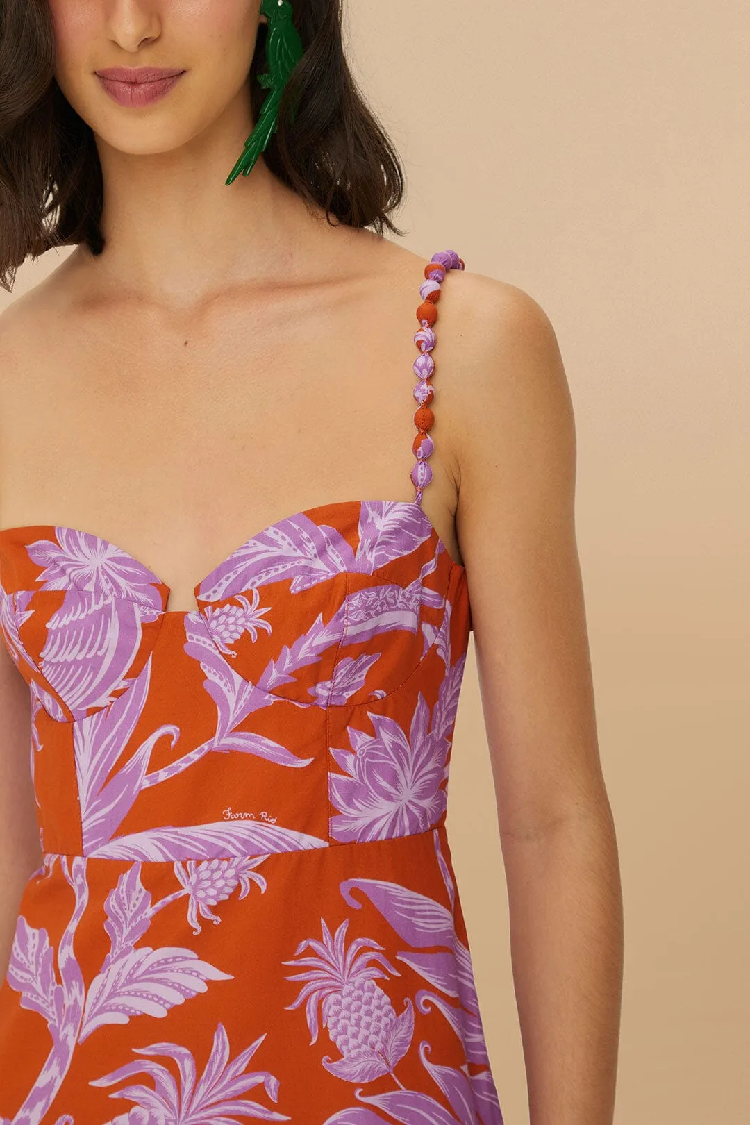 Tropical Swing Sleeveless Midi Dress in Mixed Soft Fit Wear Bold colors