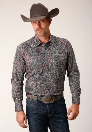 Tropical theme Roper Mens Old Time Paisley Multi-Color 100% Cotton L/S Shirt Roper Mens Old Time Paisley Multi-Color 100% Cotton L/S Shirt Moisture Management Tech