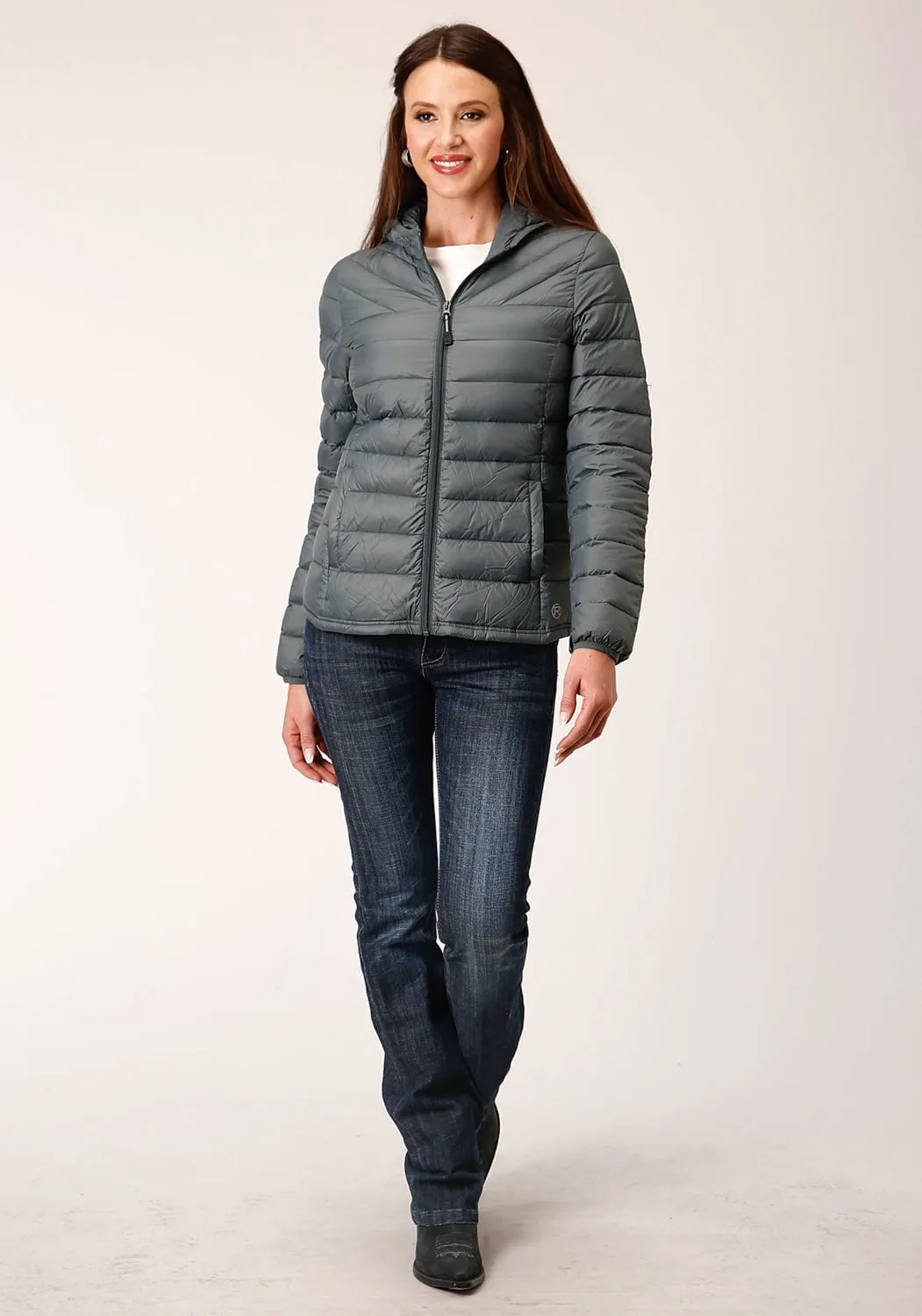 Artist Vibe Durable Versatile Design Roper Womens Parachute Down Silver Sage 100% Nylon Softshell Jacket