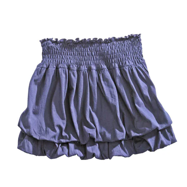 Tin Haul Womens 100% Blue Cotton Jersey Bubble Tiered Skirt Youth Style Road Trip Outdoor Enthusiast