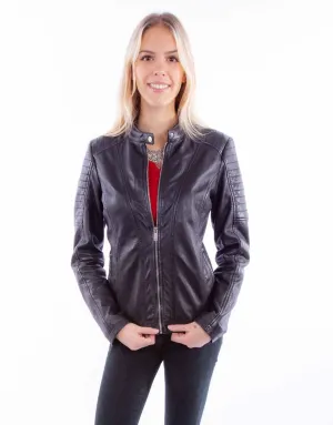 Trusted Wear Scully Womens Zip Cafe Racer Black Lamb Leather Leather Jacket High Quality Bold Look Summer Vibes Scully Womens Zip Cafe Racer Black Lamb Leather Leather Jacket
