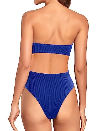 Tummy Control Bandeau One Piece Bathing Suit