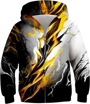 TUONROAD 6-14T Boys Girls Zip Up Hoodies Sweatshirts 3D Printed Cool Pullover with Pockets