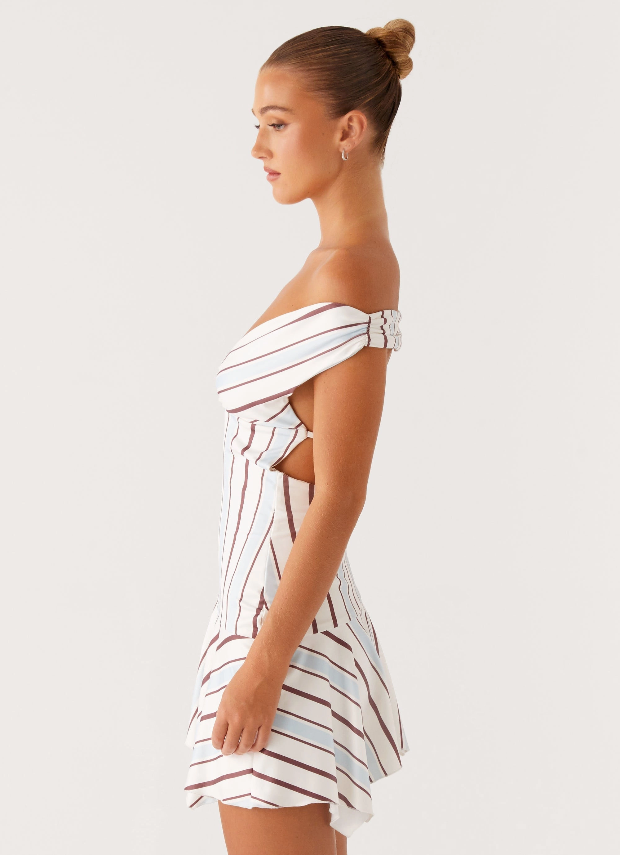 Kirby Mini Dress - Blue Stripe Sunny Lace
