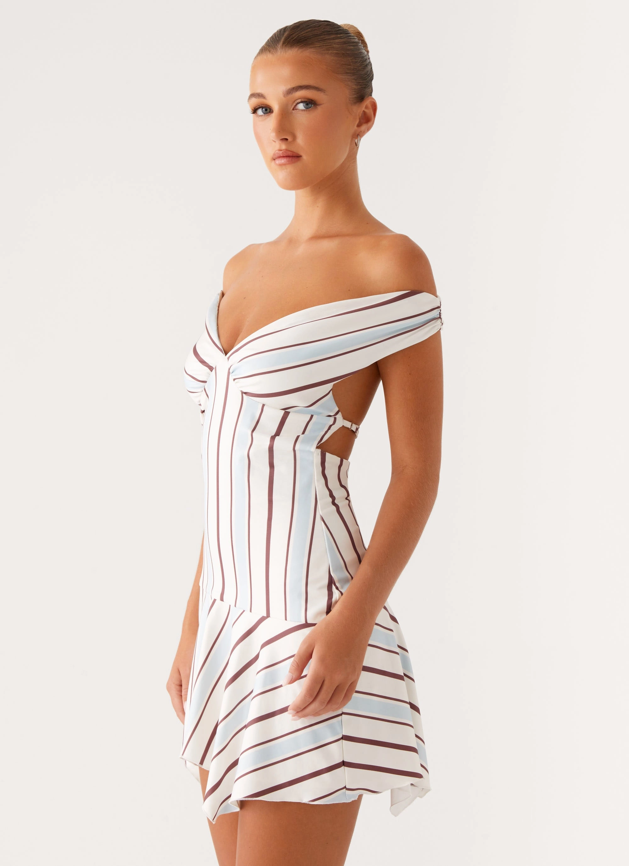 Comfortable and Flattering Tailored Piece Kirby Mini Dress - Blue Stripe
