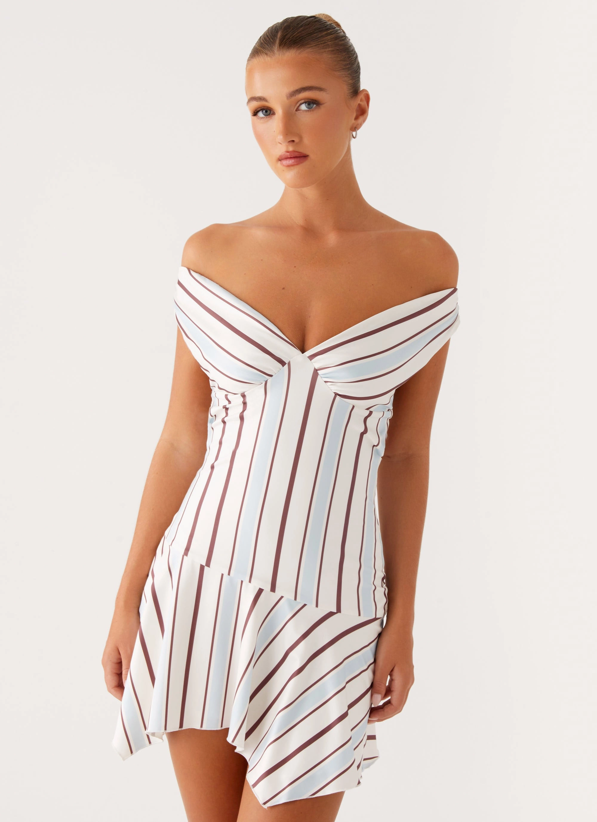 Kirby Mini Dress - Blue Stripe Rooftop-Event Cozy Touch