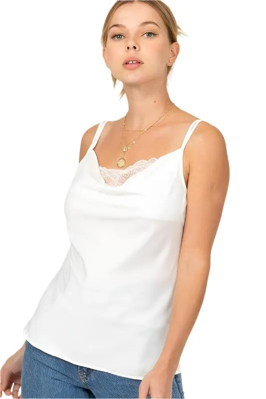 Two Strap Cami With Lace Top