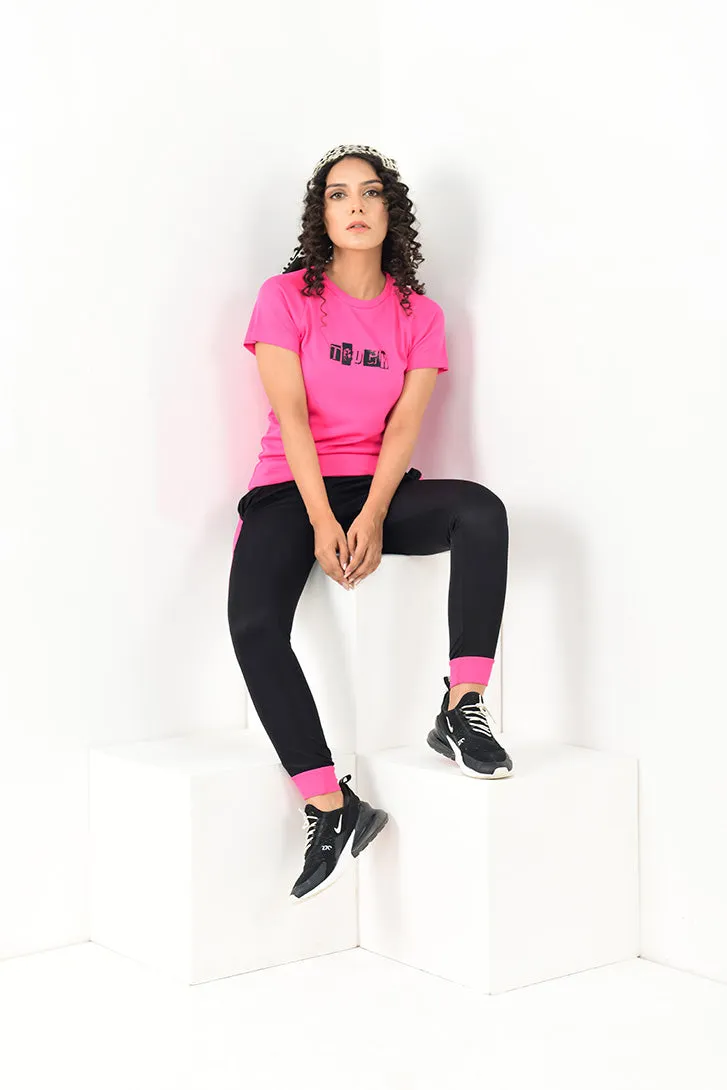 Two Tone Top & Pants Sets - Pink