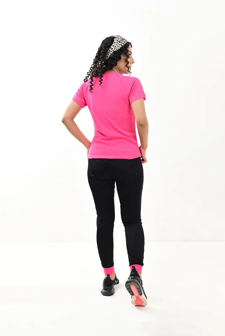 Two Tone Top & Pants Sets - Pink