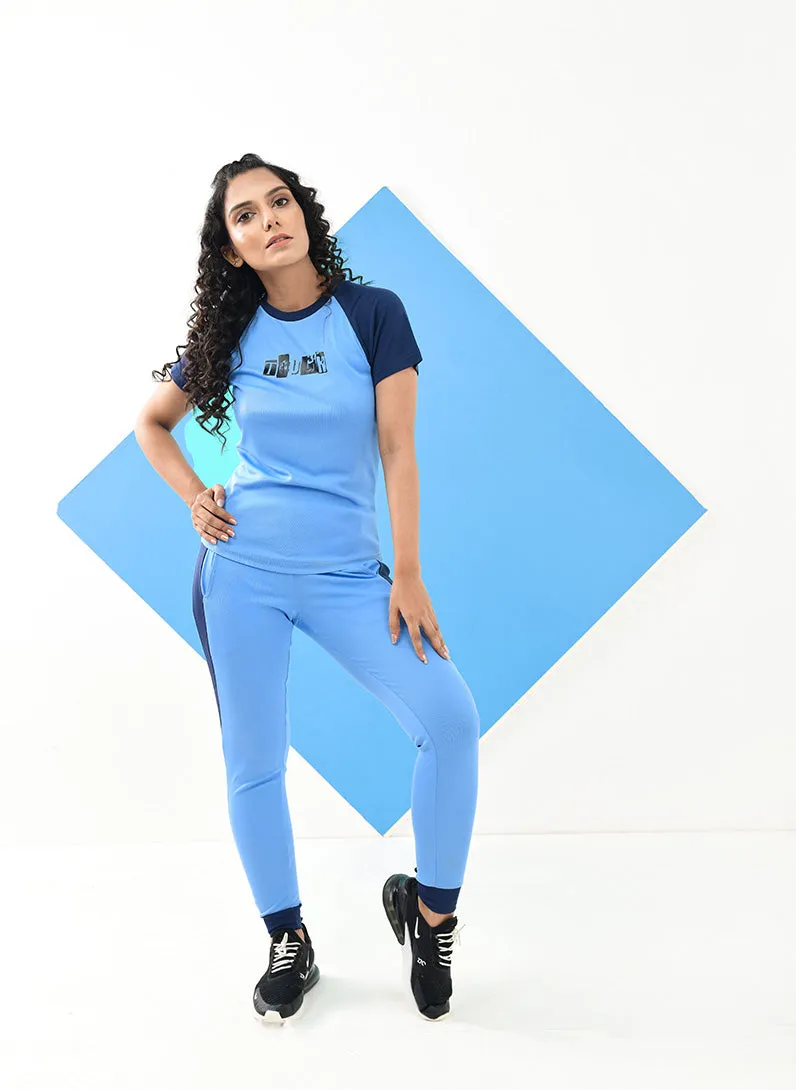 Two Tone Top & Pants Sets - Sky Blue