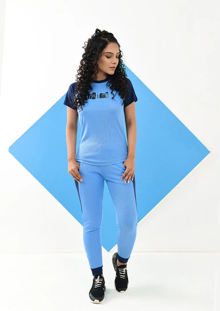 Two Tone Top & Pants Sets - Sky Blue