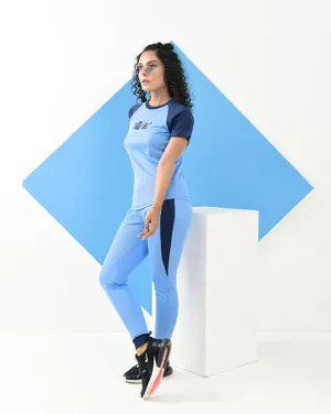 Two Tone Top & Pants Sets - Sky Blue