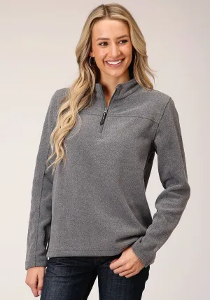 Ultra light Roper Womens Heather Charcoal Polyester Micro Fleece Jacket Roper Womens Heather Charcoal Polyester Micro Fleece Jacket Go-to Wear Day Ready