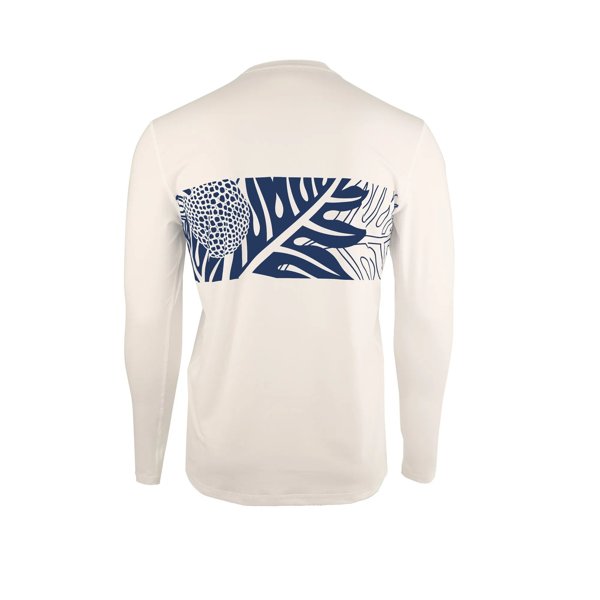 Ulu Long Sleeve UPF 30 Shirt in White/Navy