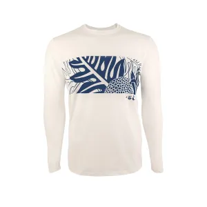 Ulu Long Sleeve UPF 30 Shirt in White/Navy