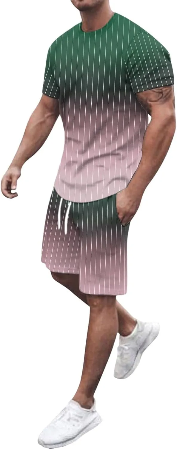 Undershirts Men's Beach Outfits Athletic Gym Fashion Sportsuits Tropical 2 Piece Sets Summer Vacation Shorts Set Mens Joggers Shorts