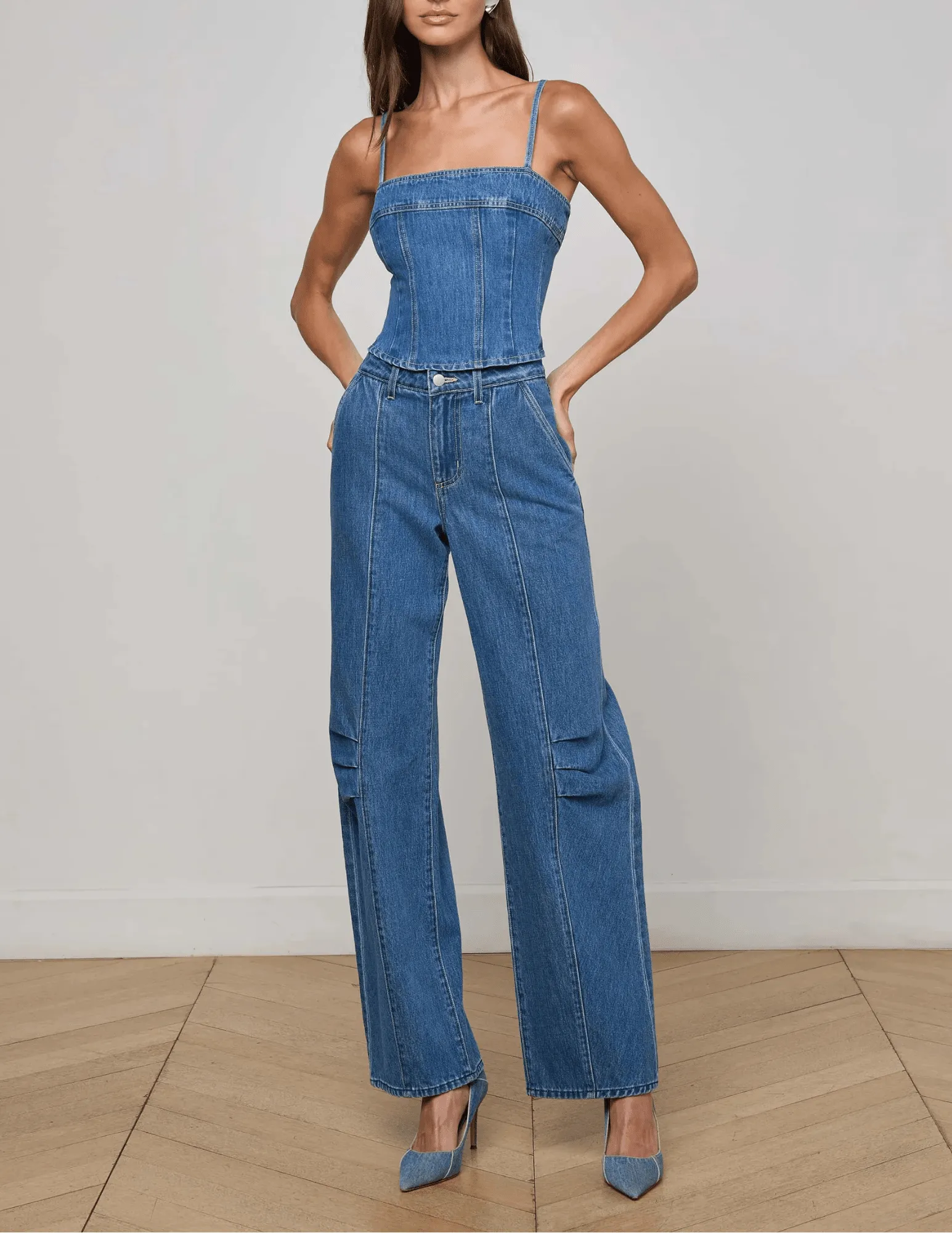 L'AGENCE Zara High Rise Rodeo Jeans in Memphis All Around Core Look