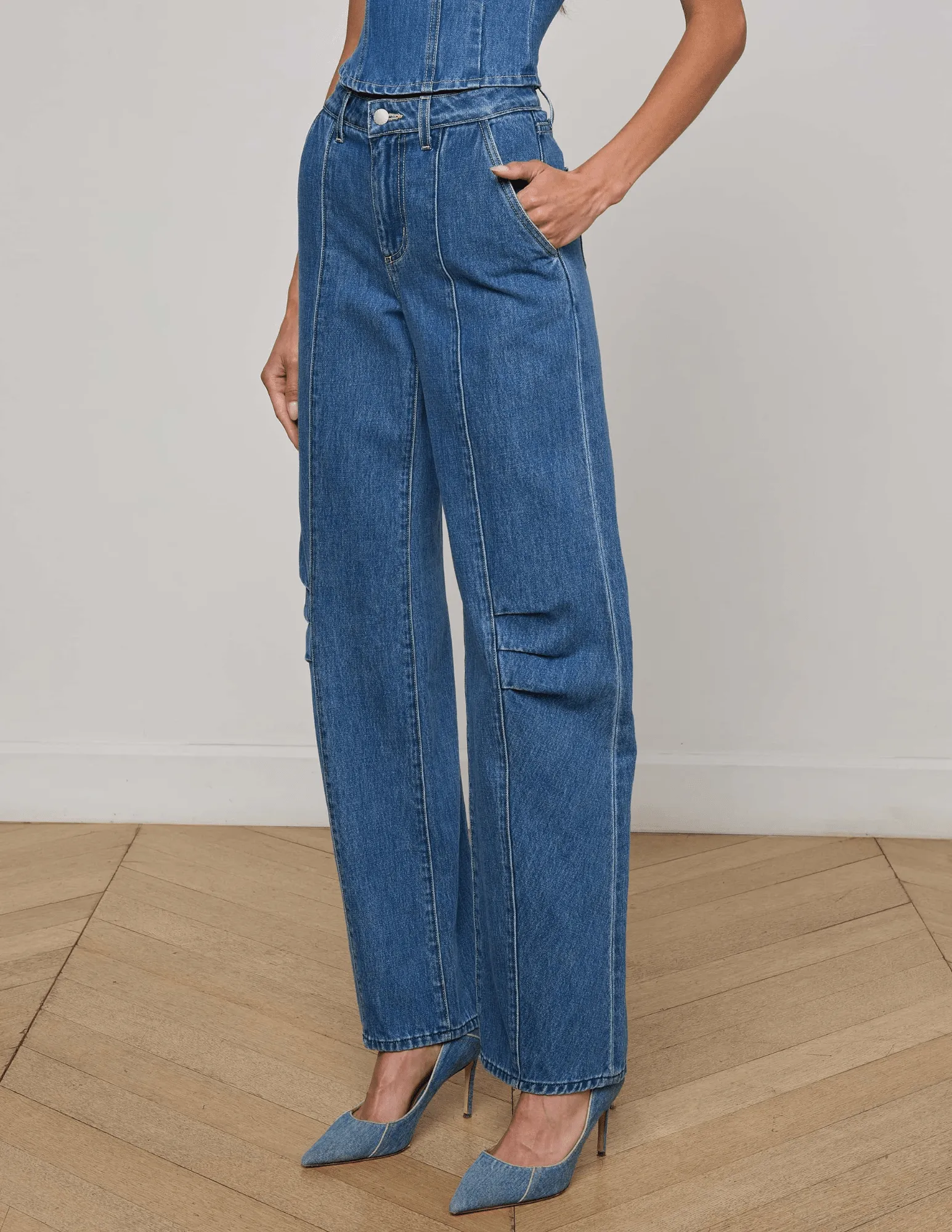 L'AGENCE Zara High Rise Rodeo Jeans in Memphis Style Friendly