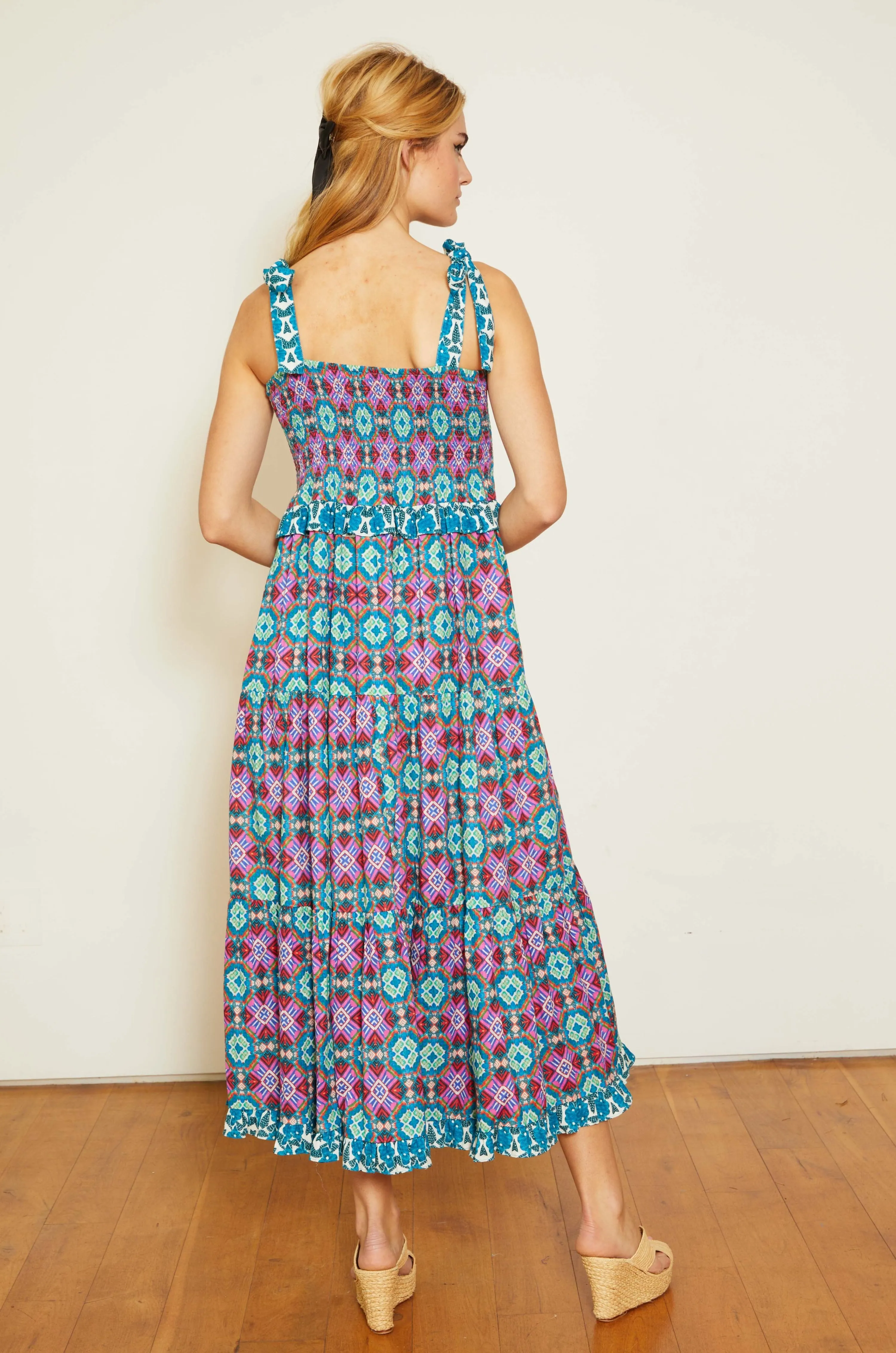 Refined Aesthetic Style Moment Delphine Dress in Kaleidoscope Batik