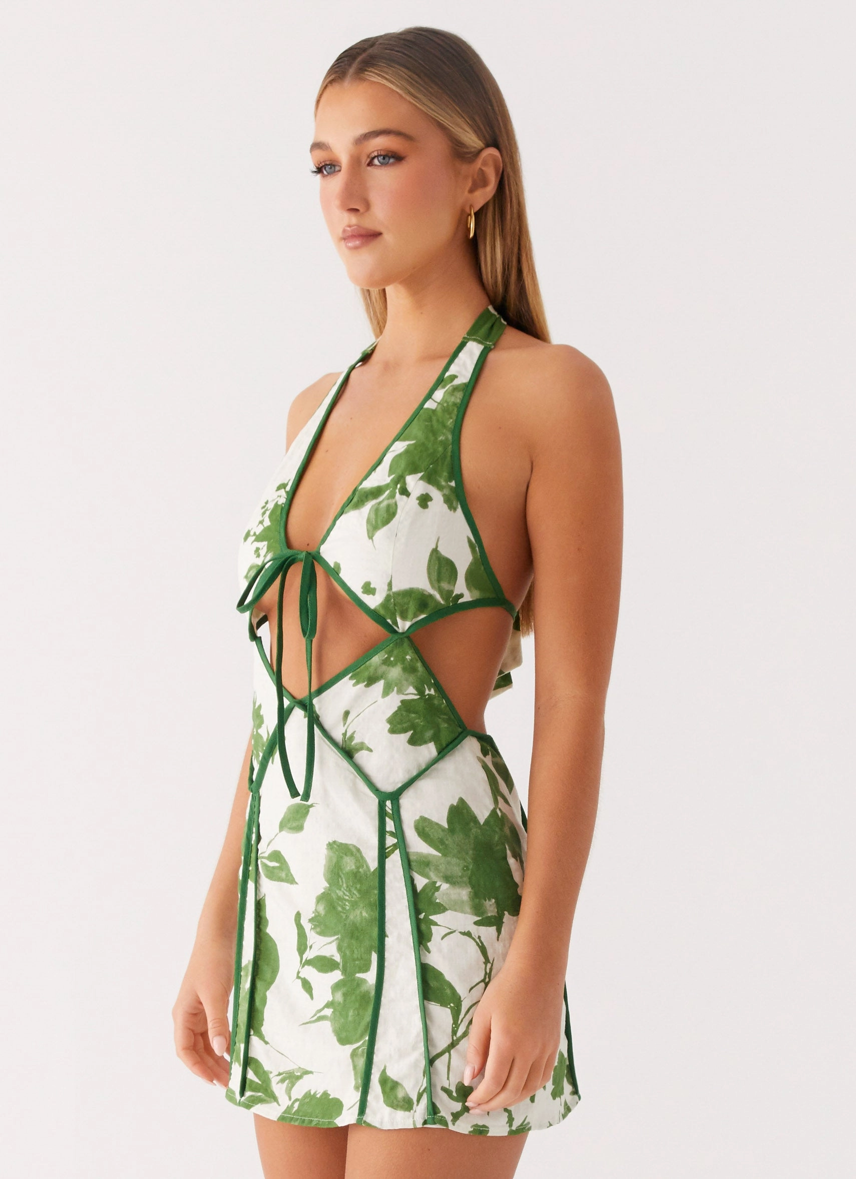 Subtle tone Unlined Look Sonnet Mini Dress - Verdant Bloom