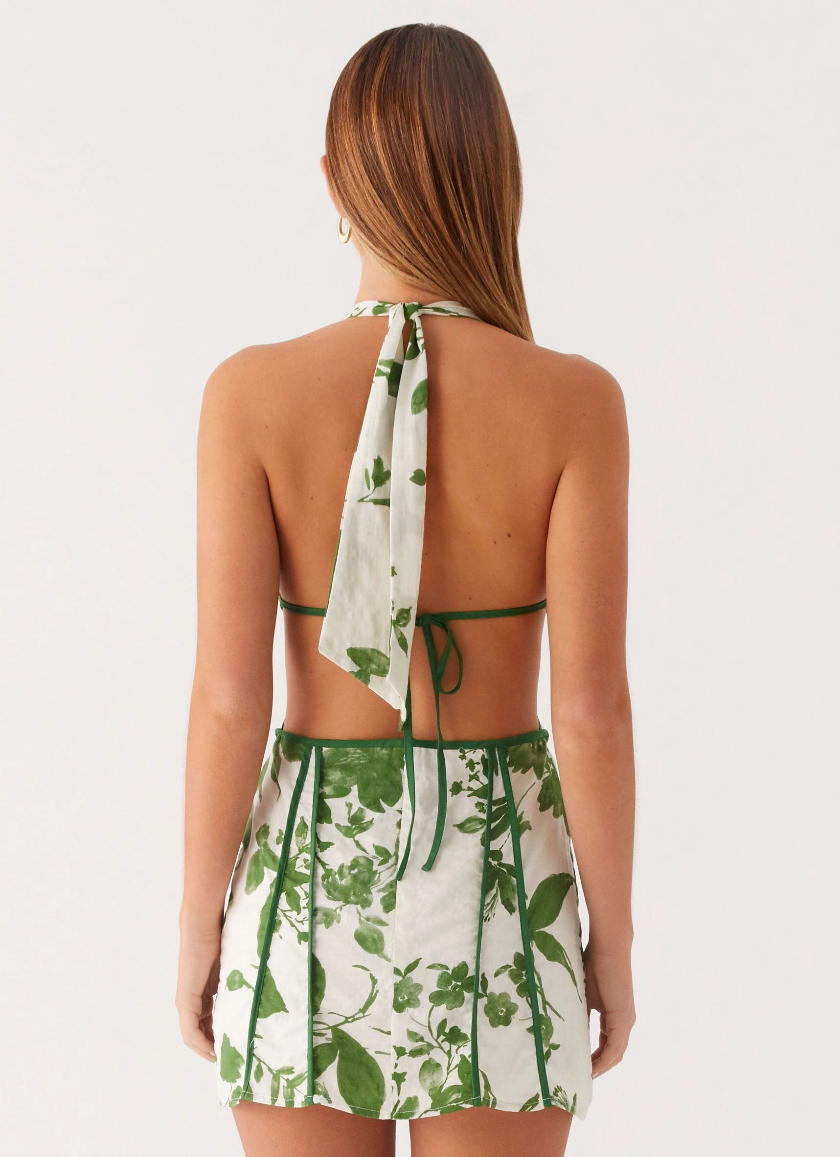 Classic and Modern Relax Style Sonnet Mini Dress - Verdant Bloom