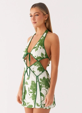 Unique Appearance Sonnet Mini Dress - Verdant Bloom Subtle tone Unlined Look Sonnet Mini Dress - Verdant Bloom