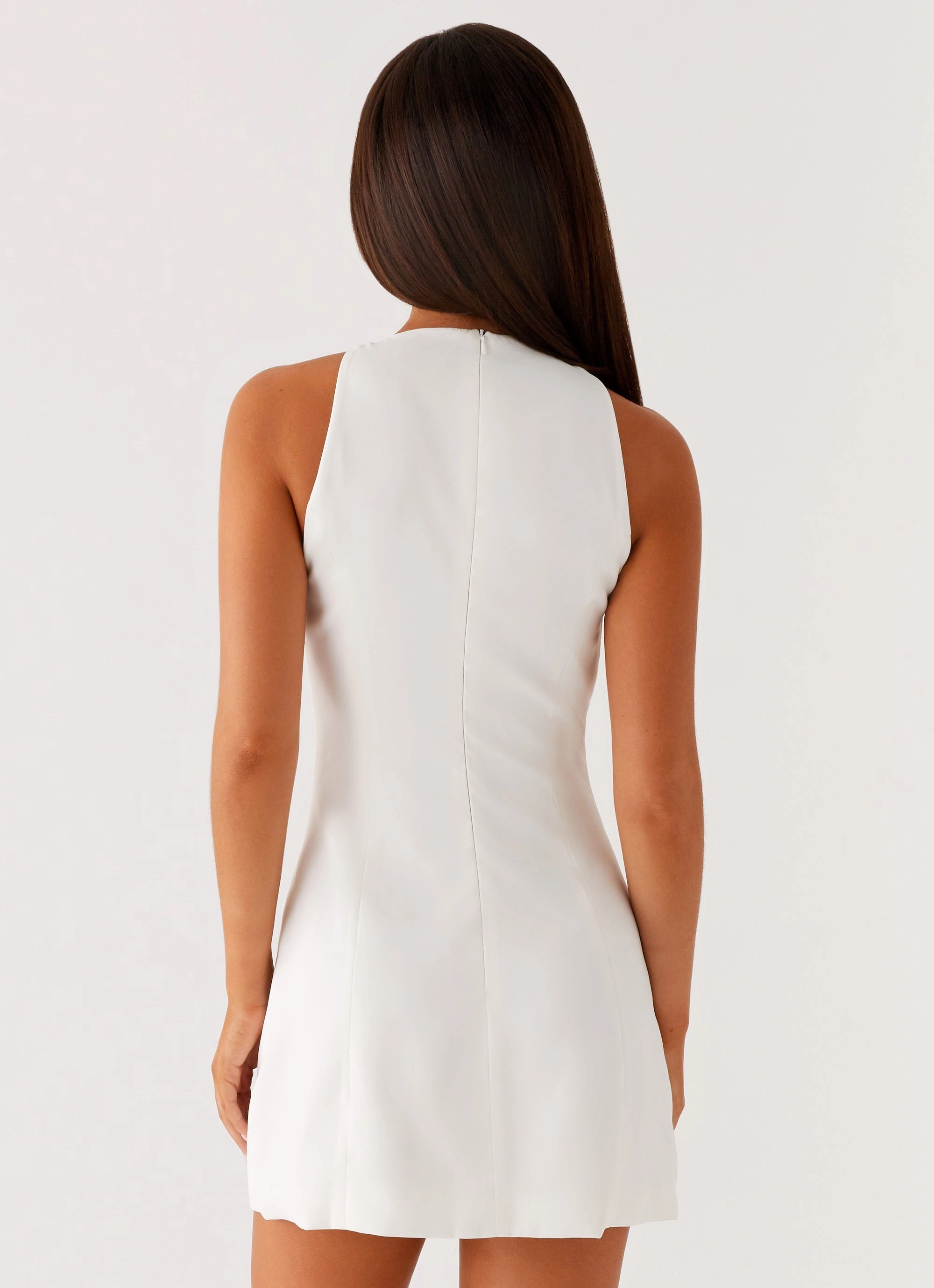 Luxe Touch Neutral Form Stacy Mini Dress - White