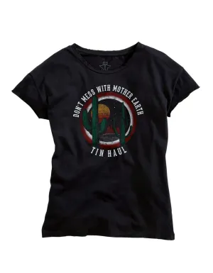 Unisex Appeal Tin Haul Womens Black 100% Cotton Mother Earth S/S T-Shirt Active Design Everyday Comfort Tin Haul Womens Black 100% Cotton Mother Earth S/S T-Shirt