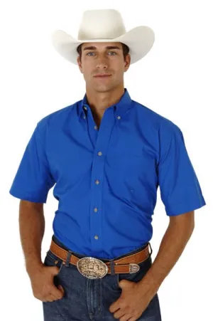 Unisex wear Roper Mens Royal 100% Cotton S/S 1 Pkt Button Down Poplin Western Shirt Active Fit Classic Style Roper Mens Royal 100% Cotton S/S 1 Pkt Button Down Poplin Western Shirt