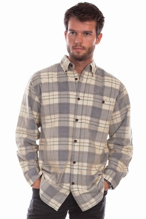 Unisex Fit Scully Mens Corduroy Plaid Blue/Tan 100% Cotton L/S Shirt Errand Ready Oversized Fit Scully Mens Corduroy Plaid Blue/Tan 100% Cotton L/S Shirt