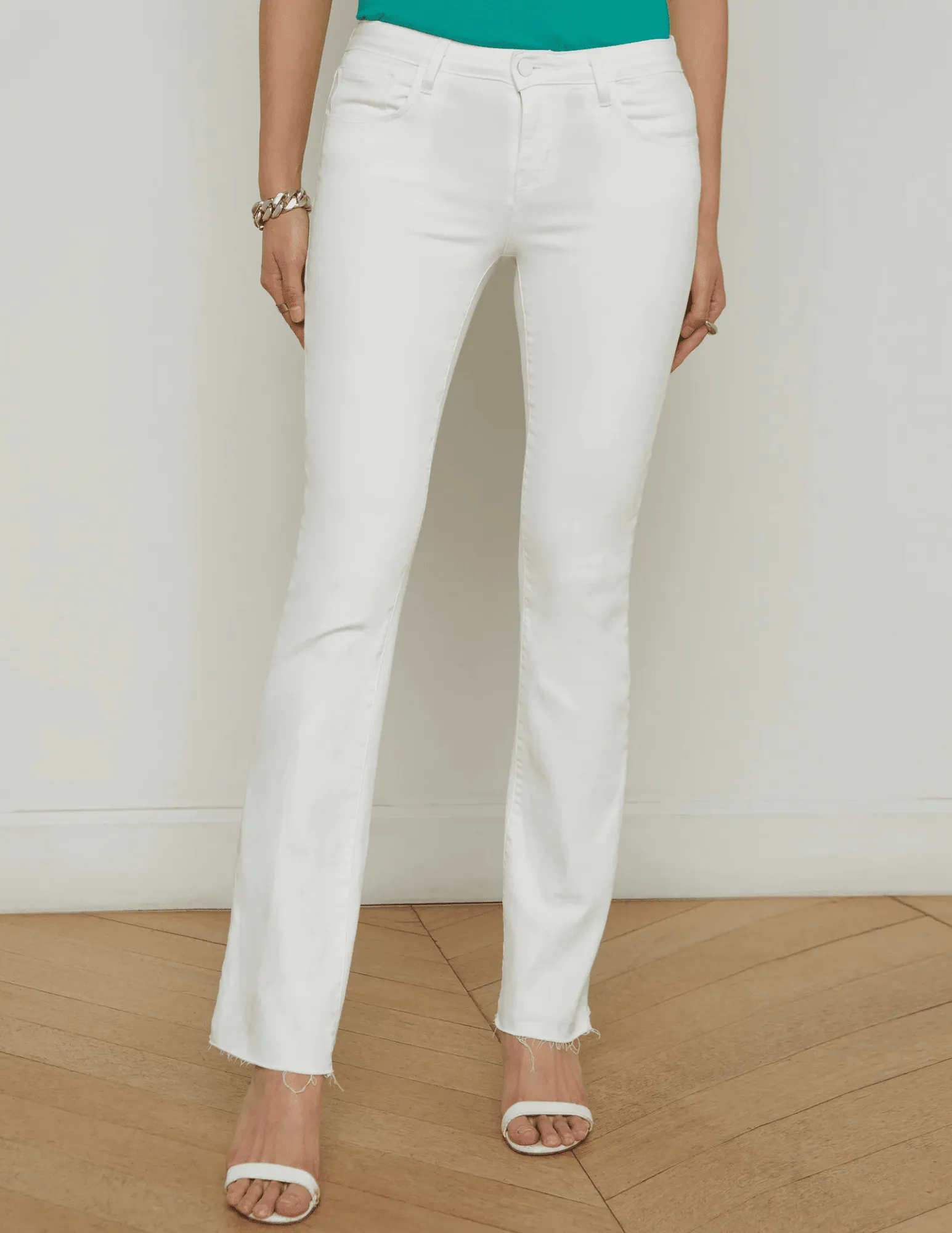 L??AGENCE Sneeki Low Rise Straight Leg Jeans in Blanc clean design Flexible Style