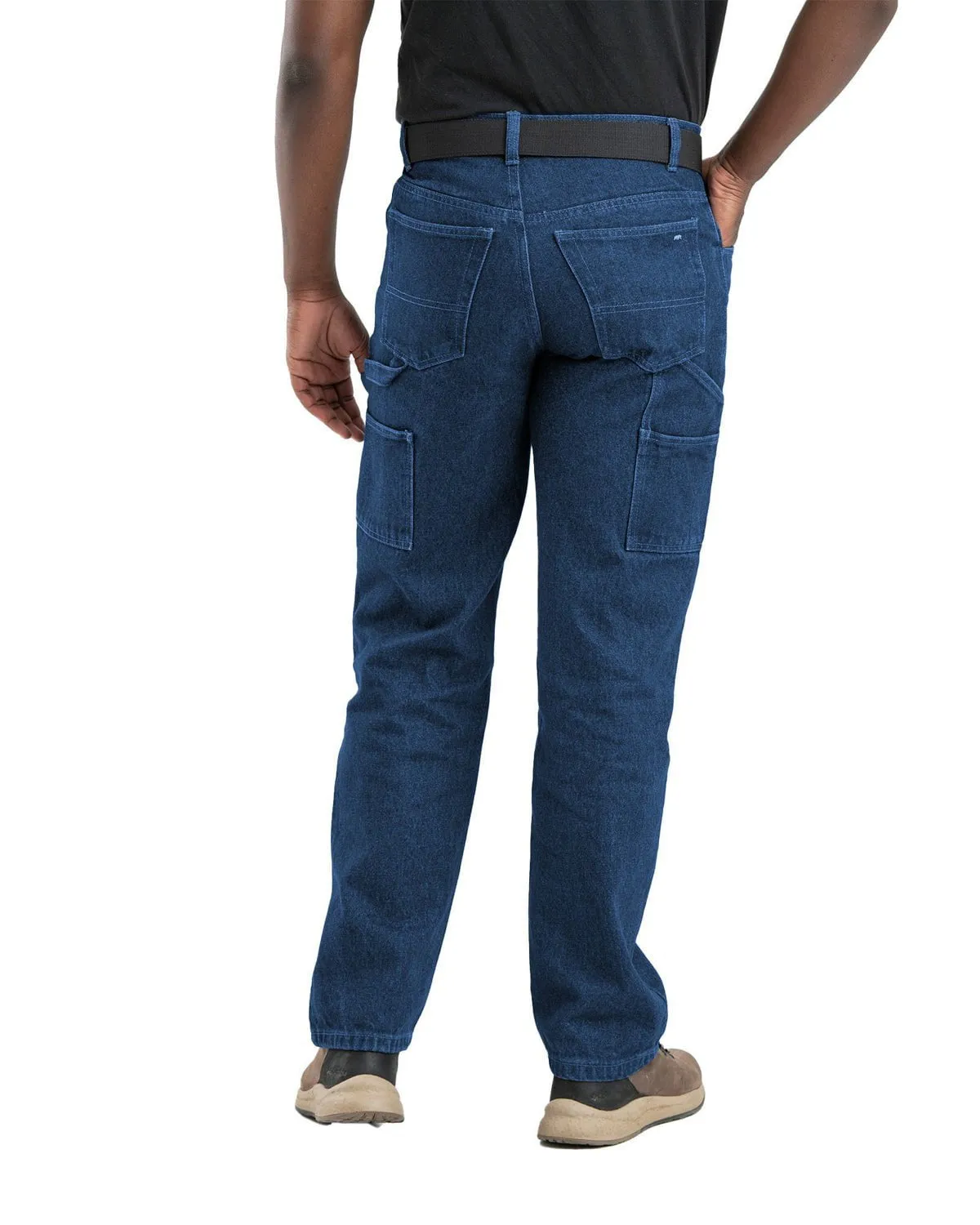 Base Attire Smart Look Berne Apparel Mens Heartland Flex Carpenter Stone Wash Dark Cotton Blend Jeans