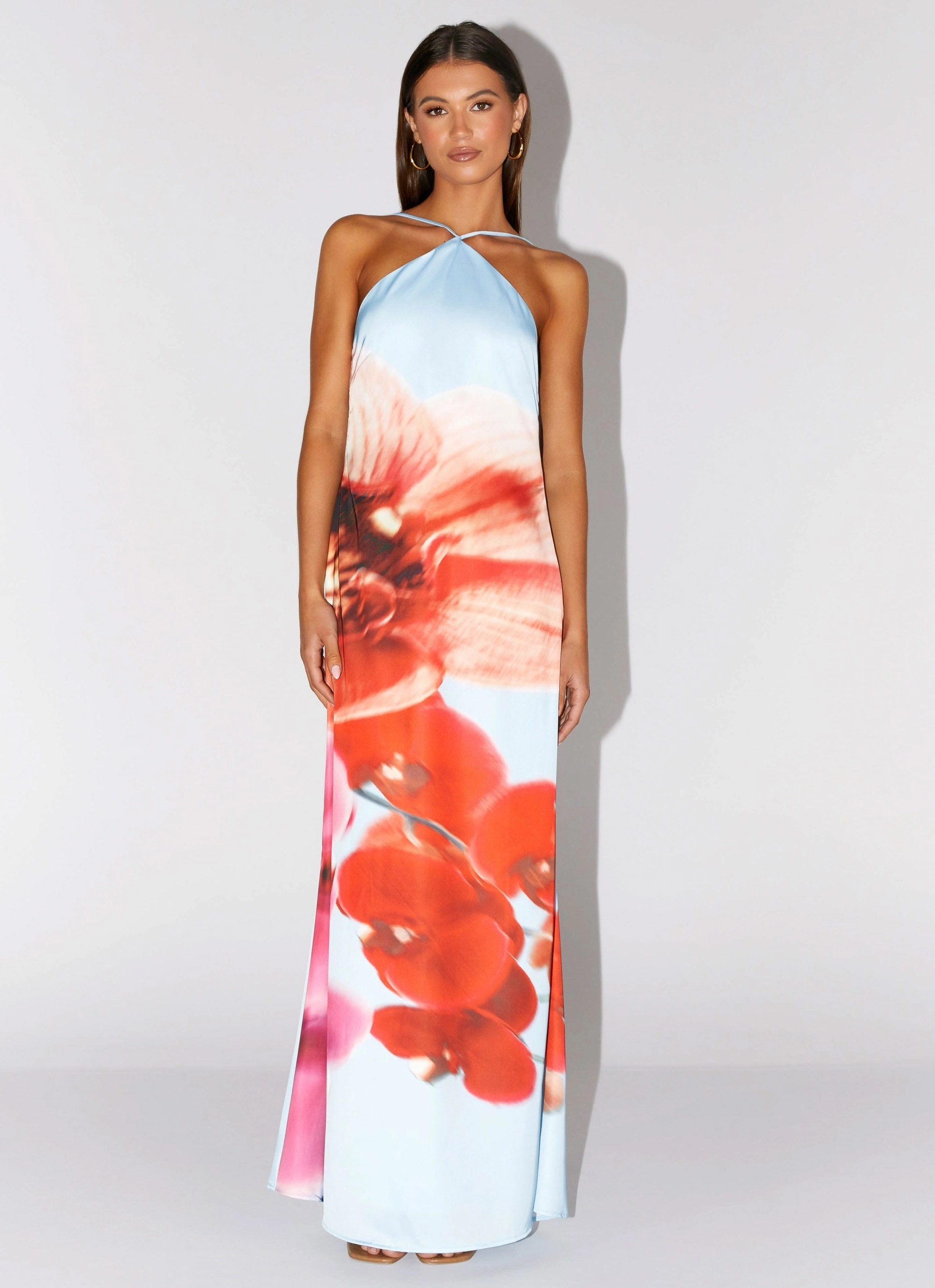 Chloe Maxi Dress - Turquoise Bloom Bold Cut