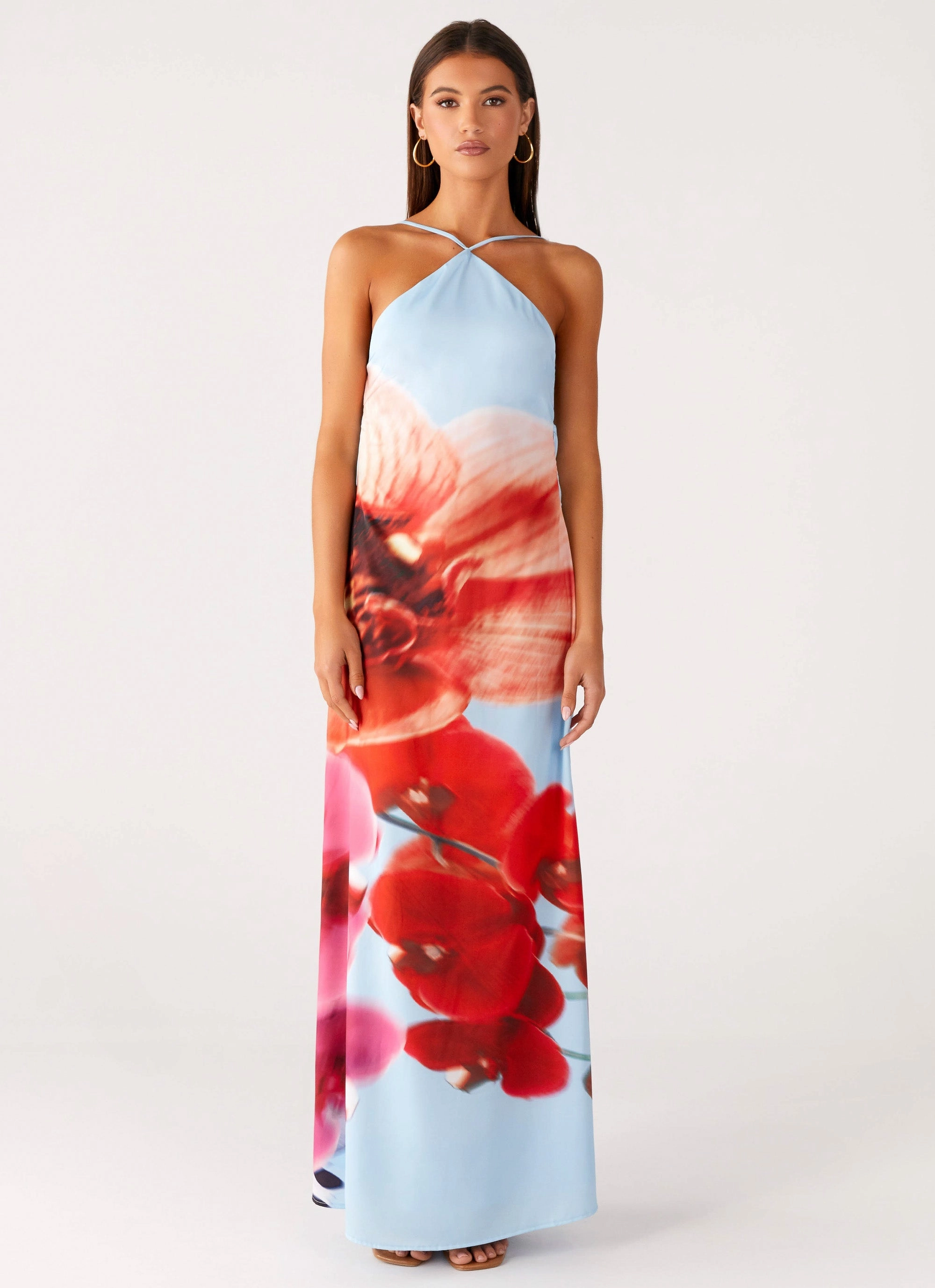 Clear Blush Modern Layers Chloe Maxi Dress - Turquoise Bloom