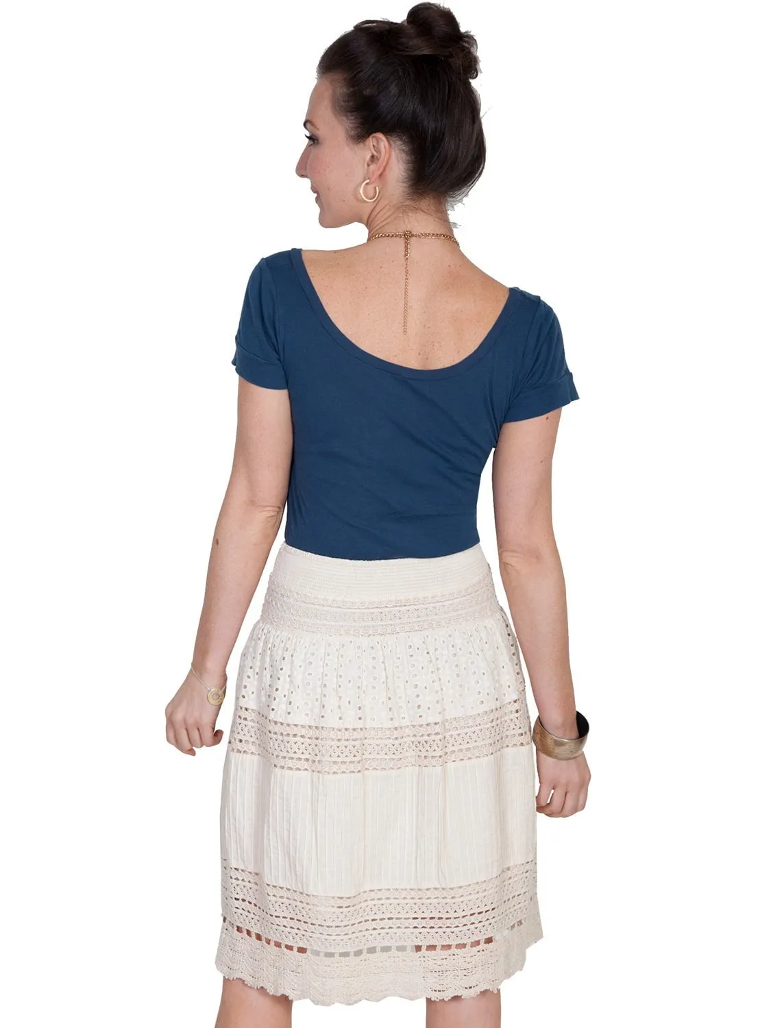 Scully Womens Multi-Panel Short Ivory 100% Cotton Skirt Go Everywhere Relaxed Style Work Ready Outdoor Enthusiast