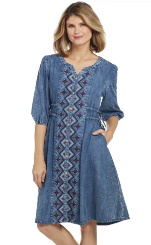 Urban Motion Cowgirl Up Womens Vintage Denim 100% Cotton Embroidered Dress S/S Cowgirl Up Womens Vintage Denim 100% Cotton Embroidered Dress S/S Home Comfort Bold Look Sunny Vibes Comfy Design