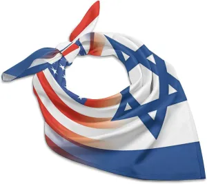 USA-Israel Flag Square Head Scarves Cute Funny Hair Scarf Kerchief Neckerchief Headband Neck Wraps