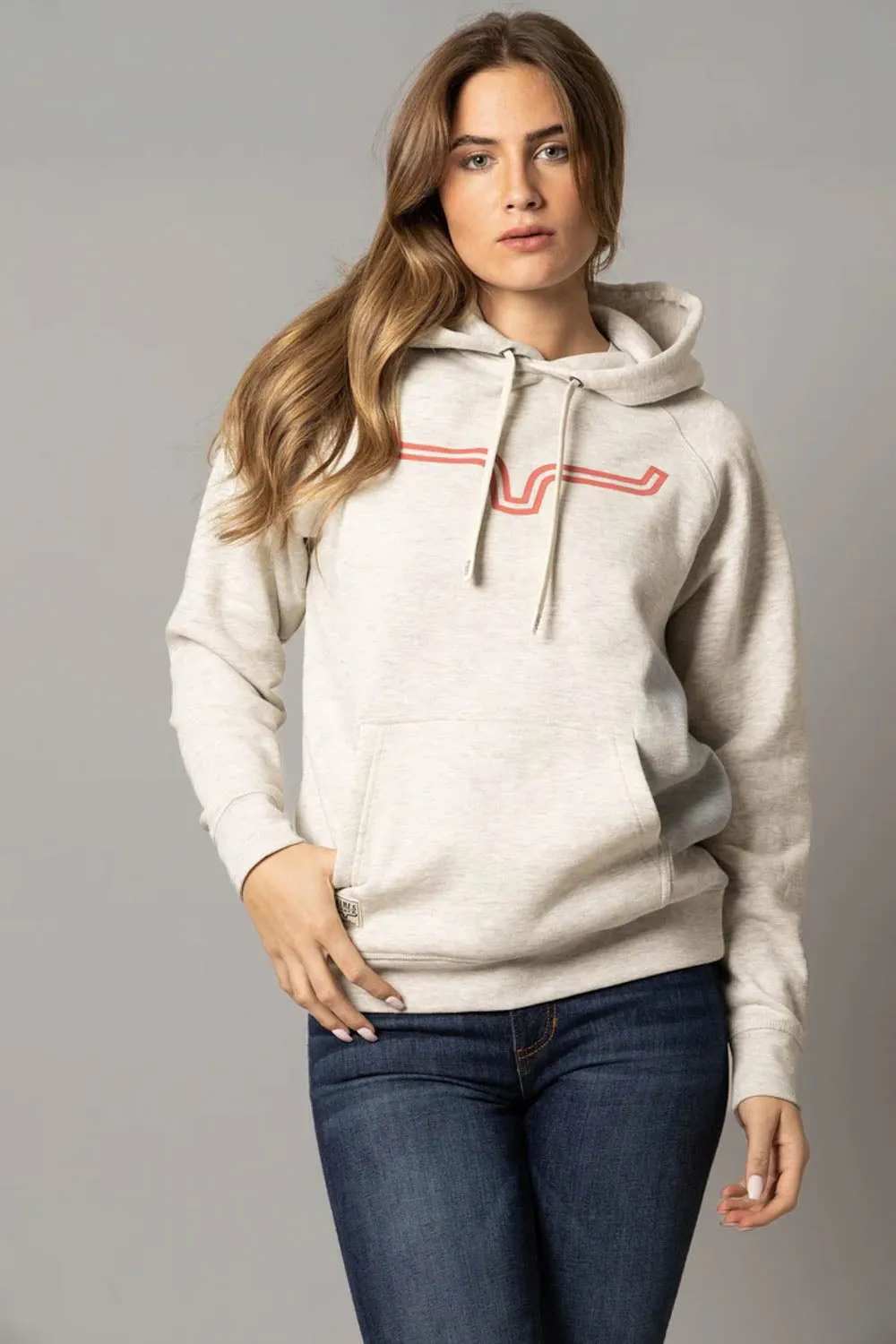Kimes Ranch Womens Outlier Oatmeal Heather Cotton Blend Hoodie Teen Outfit Eco Friendly Travel Outfit