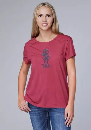 UV Protective Finish Roper Womens What In Carnation Plum Poly/Rayon S/S T-Shirt Roper Womens What In Carnation Plum Poly/Rayon S/S T-Shirt natural fiber