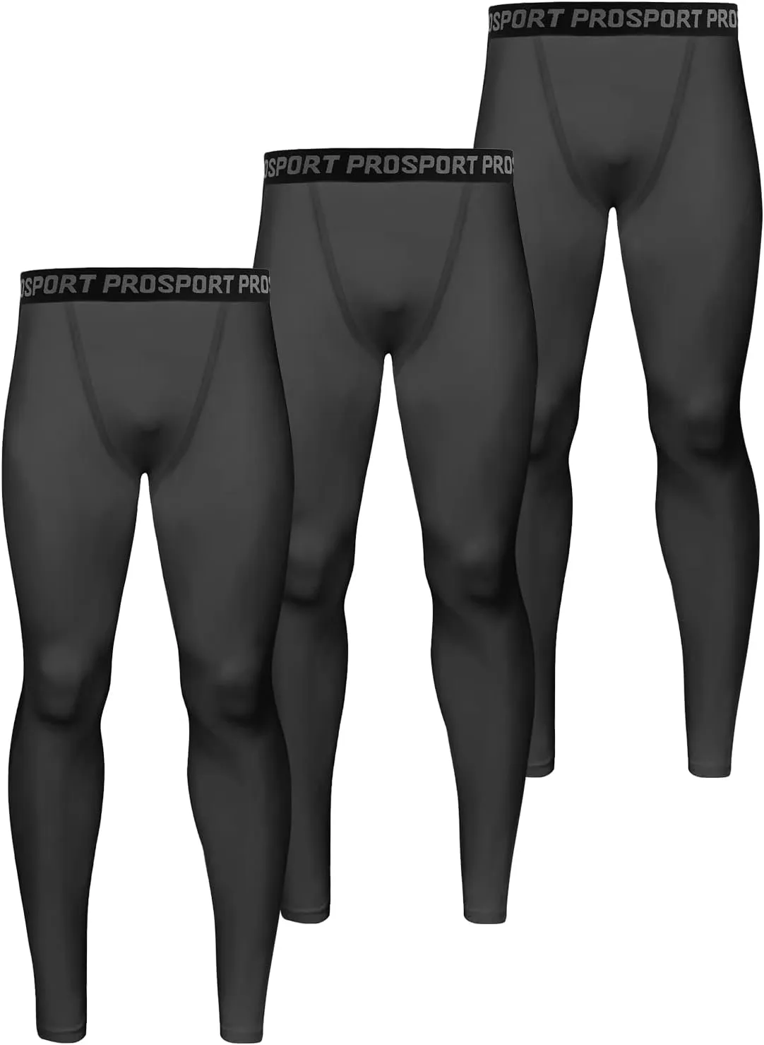 Valcatch 3 Pack Mens Running Leggings Compression Pants Tights Sports Baselayer Athletic Workout Activewear