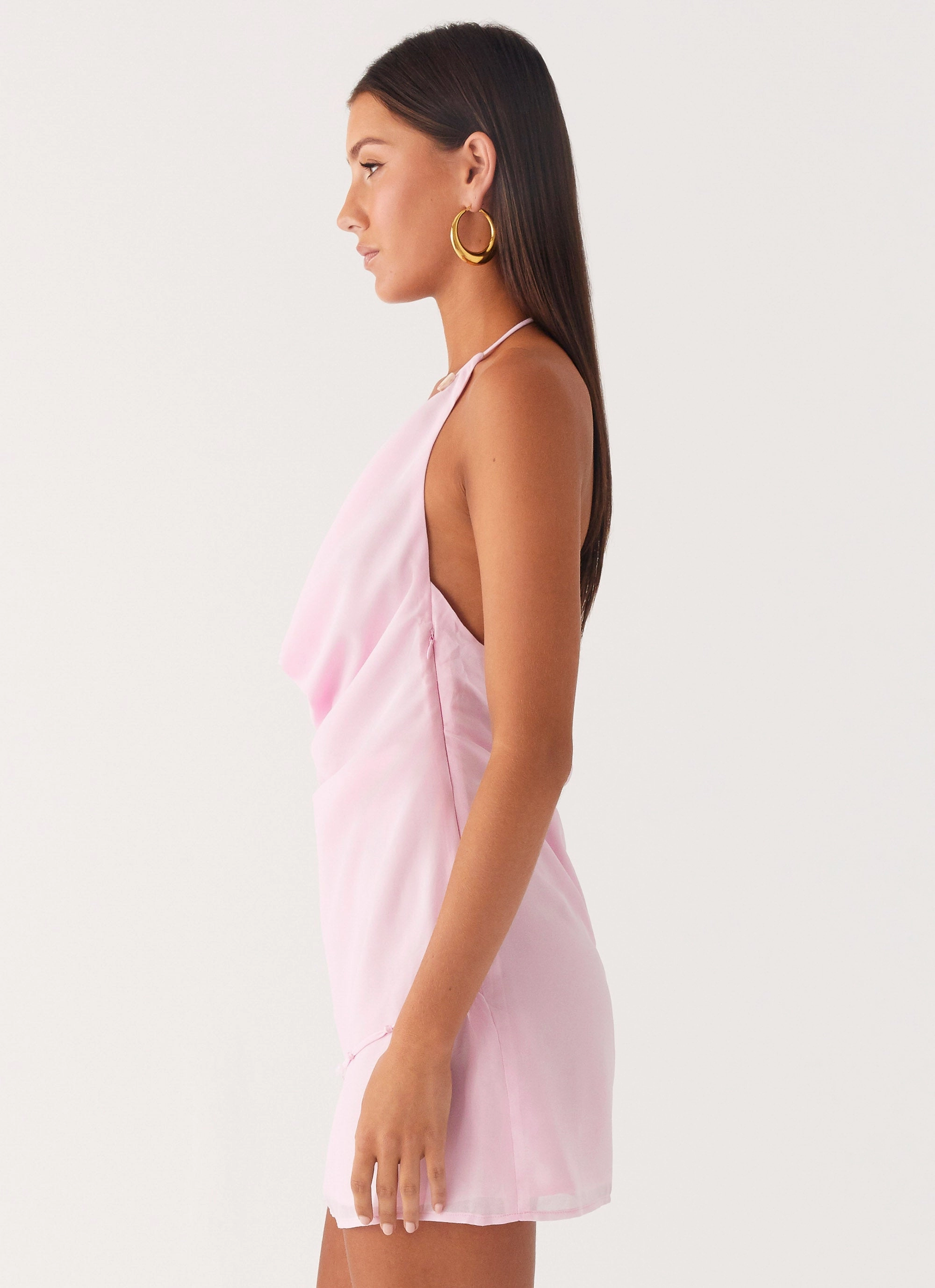 Chic Silhouette Sharp Finish Just for Love Mini Dress - Baby Pink