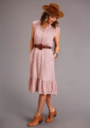 Versatile Comfort Stetson Womens Red Rayon/Nylon Cottage Floral S/S Dress Comfort Wear Stetson Womens Red Rayon/Nylon Cottage Floral S/S Dress