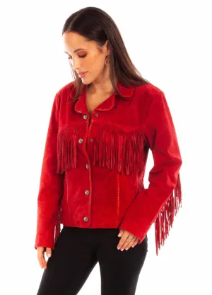 Versatile Design Scully Womens Cowgirl Fringe Red Leather Leather Jacket Active Comfort Affordable Beach Day Scully Womens Cowgirl Fringe Red Leather Leather Jacket
